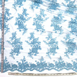Corded Floral Lace Fabric Ivory