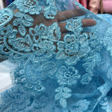 Corded Bridal Lace Embroidered Net Mesh