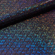 Argyle Shattered Glass Nylon Spandex Fabric - Holographic Foiled Glitter Flocking, 54" Width (1 Yard)