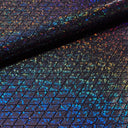 Argyle Shattered Glass Foiled Nylon Spandex Fabric - Holographic Argyle, Black, 54" Width (1 Yard)