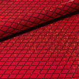 Argyle Shattered Glass Foiled Nylon Spandex Fabric - Holographic Argyle, Black, 54" Width (1 Yard)
