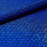 Argyle Shattered Glass Foiled Nylon Spandex Fabric - Holographic Argyle, Black, 54" Width (1 Yard)