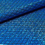 Argyle Shattered Glass Nylon Spandex Fabric - Holographic Foiled Glitter Flocking, 54" Width (1 Yard)
