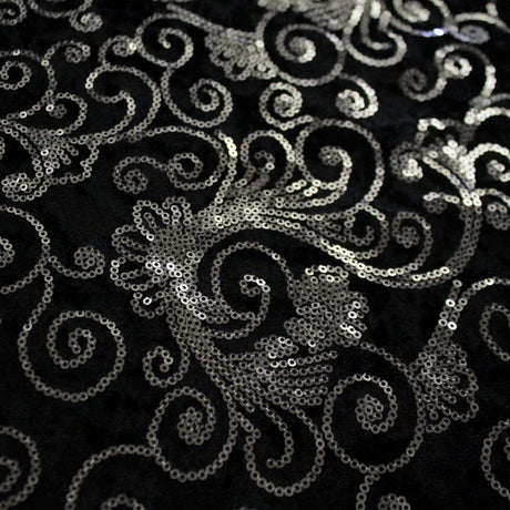 Stretch Velvet Sequin Fabric