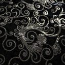 Aria Stretch Velvet Sequin Fabric - Black/Silver, 48/50" Cut Width, 44/46" Usable Width (1 Yard)