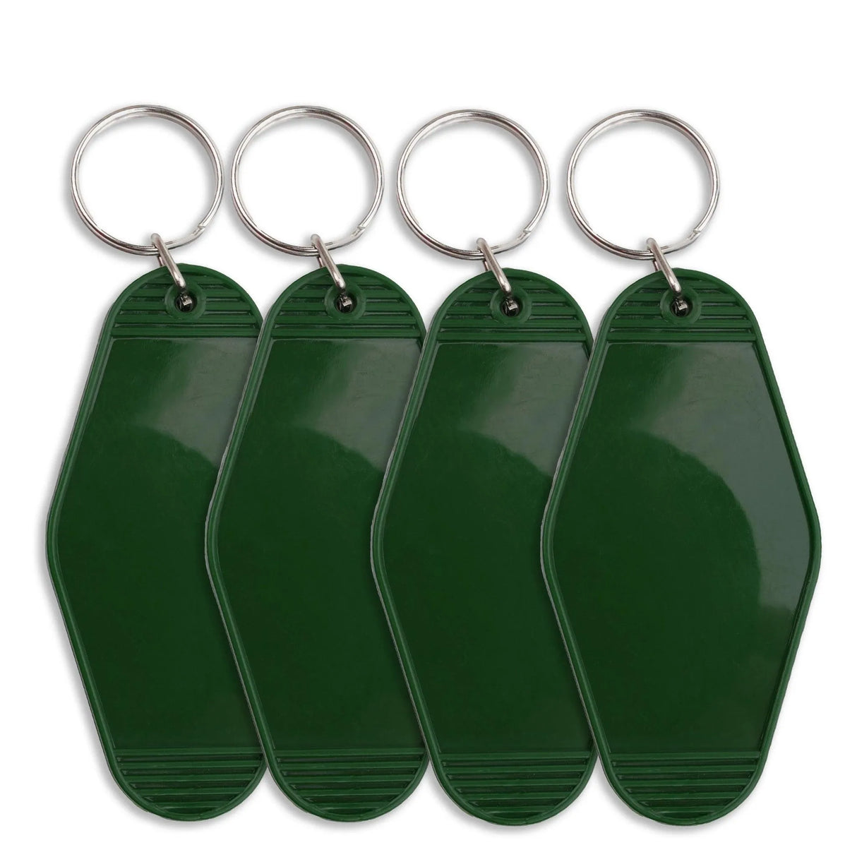 Retro Motel Keychain with Silver Ring - Army Green (4 per Set)