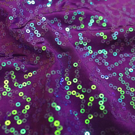 Arriba Sequin Spandex Fabric - Blue Moon, Hot Coral, Lime, Turquoise, Purple, Embroidered Sequin, 48" Width (1 Yard)