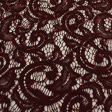 Ashley Stretch Lace Sequin Nylon Spandex Fabric - Embroidered Sequin Lace, 57/58" Width (1 Yard)