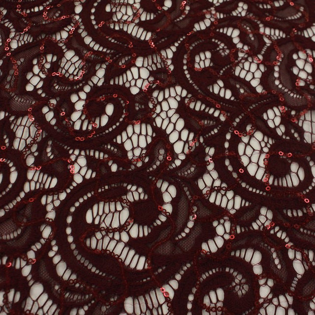 Ashley Stretch Lace Sequin Nylon Spandex Fabric - Embroidered Sequin Lace, 57/58" Width (1 Yard)