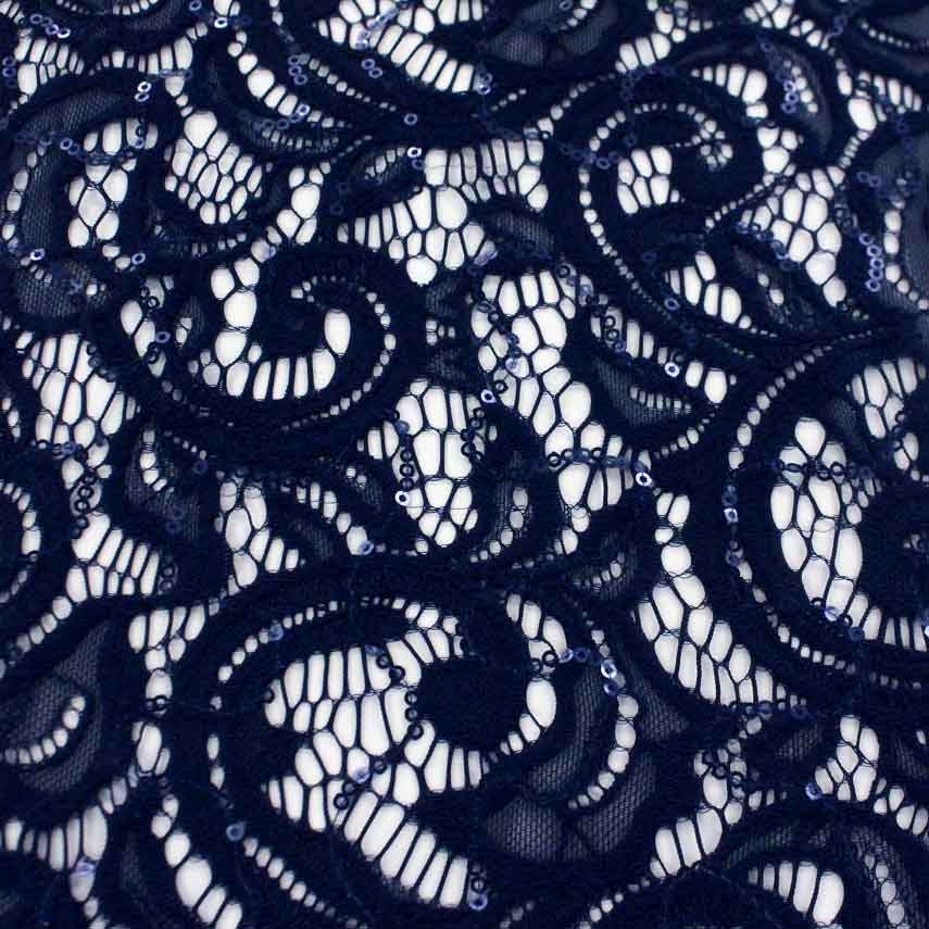Ashley Stretch Lace Sequin Nylon Spandex Fabric - Embroidered Sequin Lace, 57/58" Width (1 Yard)