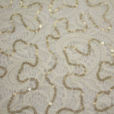 Ashley Stretch Lace Sequin Nylon Spandex Fabric - Embroidered Sequin, 57/58" Width (1 Yard)