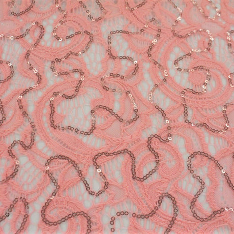 Ashley Stretch Lace Sequin Nylon Spandex Fabric - Embroidered Sequin Lace, 57/58" Width (1 Yard)