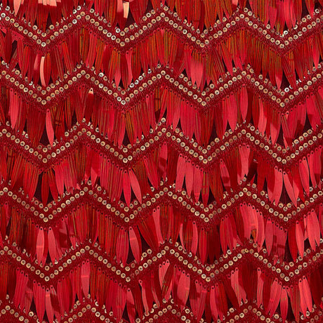 Athena Embroidered Mesh Sequin Fabric - Black, Red, Champagne, 54" Width (1 Yard)