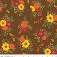 Quilting Cotton Autumn Afternoon Main Brown Floral Riley Blake