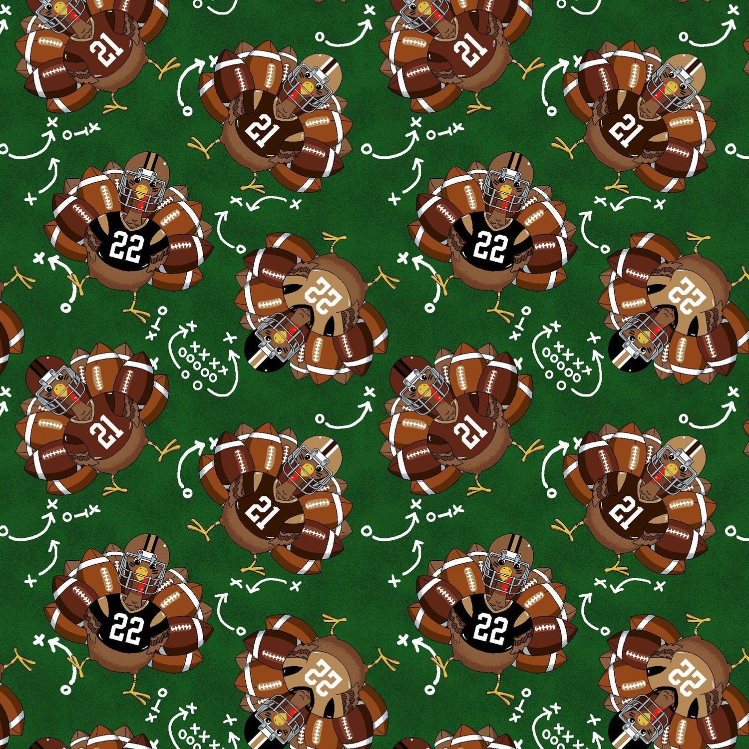 Quilting Cotton Autumn Glory Team Turkey Freckle + Lollie