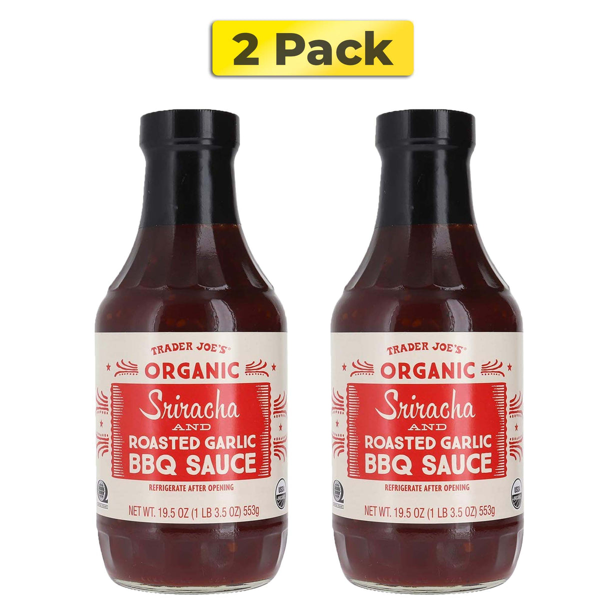 Trader Joe's Organic Sriracha and Roasted Garlic BBQ Sauce Bundle