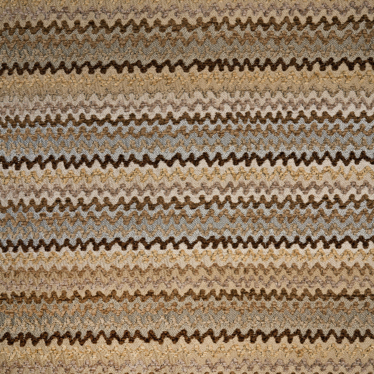 Chenille Upholstery Fabric Aztec Zig Zag Desert