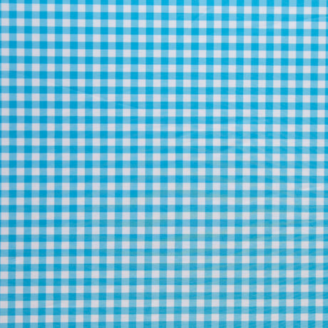 Swim Knit Poly Spandex Gingham Azure Blue