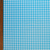 Swim Knit Poly Spandex Gingham Azure Blue