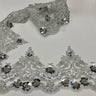 Beaded Corded Floral Lace Trim 7" Wide