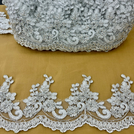 Beaded Corded Lace Trim