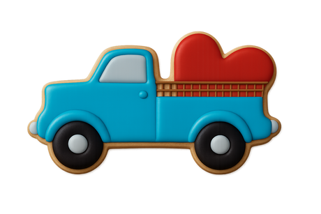 Truck with Heart Cookie Cutter 5 in B1559