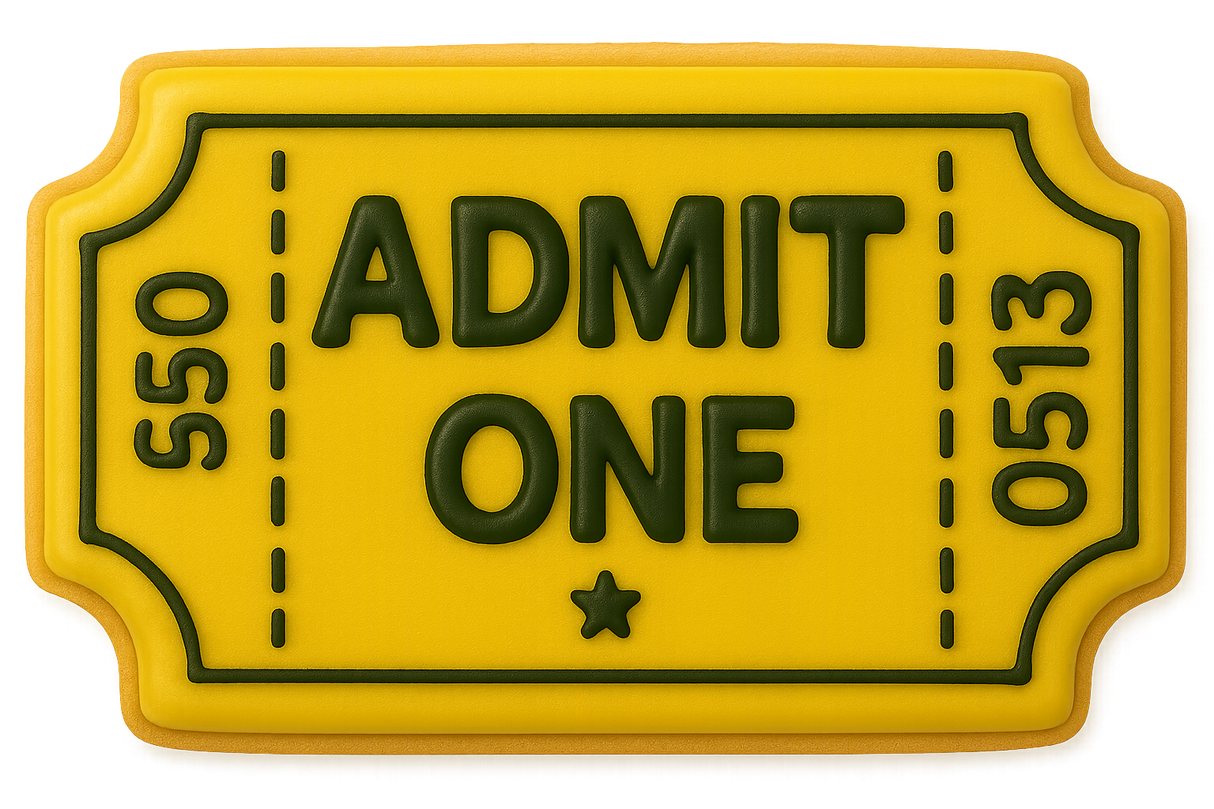 Ticket Plaque Cookie Cutter 3.75 in B1567