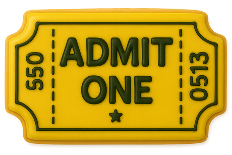 Ticket Plaque Cookie Cutter 3.75 in B1567