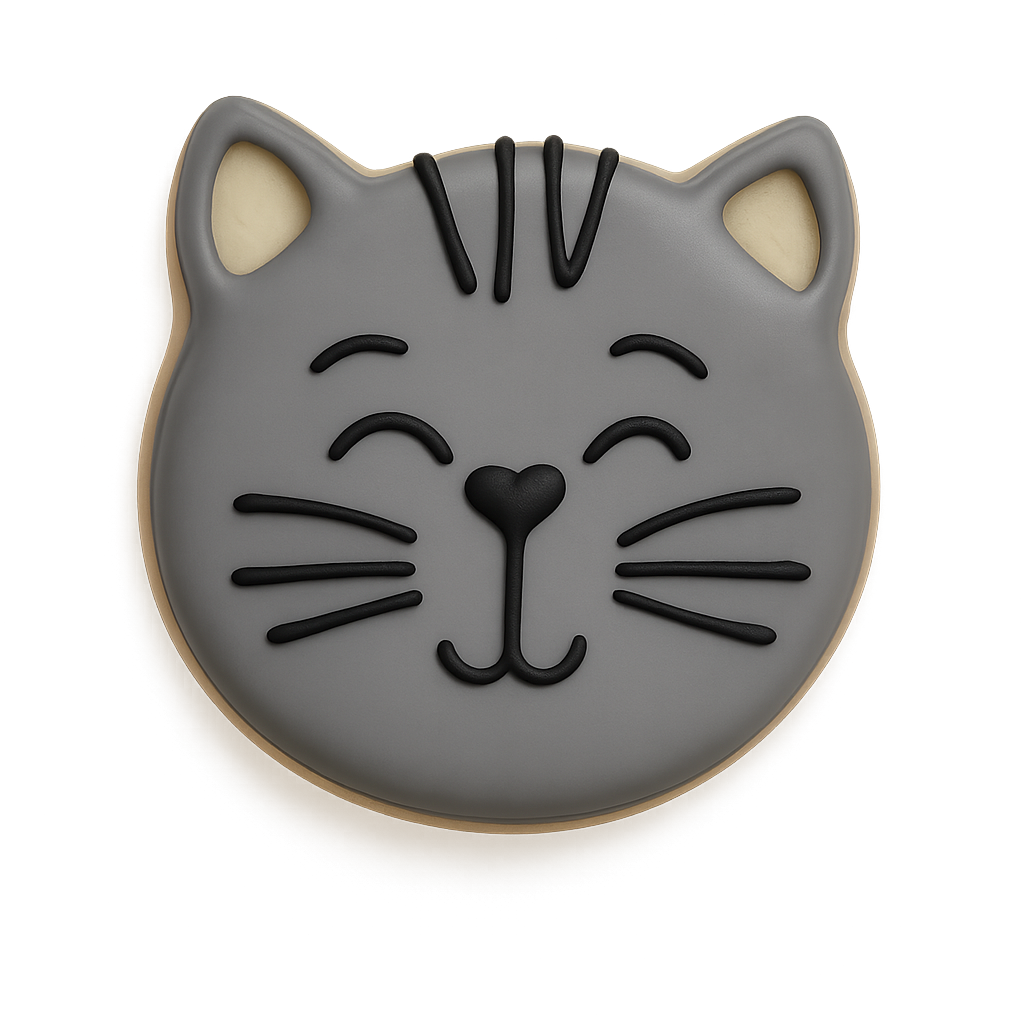 Round Cat Face Cookie Cutter 3.5 in B1604