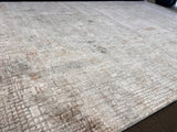 KAI 301 Polyester Rug - Abstract Cream With Brick Orange And Earth-Tone Accents, Machine Made, Cotton Backing (3 Sizes)