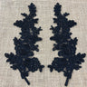 Beaded Floral Lace Applique on Polyester Mesh