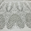 Beaded Lace Fabric on Polyester Net Mesh