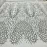 Beaded Lace Fabric on Polyester Net Mesh