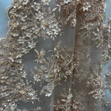 Beaded 3D Floral Lace Fabric 50" Wide