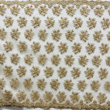 Beaded 3D Floral Lace Fabric