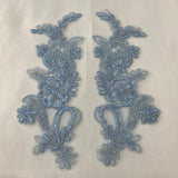 Beaded Corded Floral Lace Applique