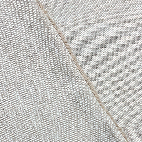 Pure Linen Melange Tan Off-White Fabric