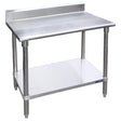 B5SS30108 Work Table All Stainless Steel 30" Deep with 5" Back Splash - 108" Wide