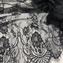 Embroidered Chantilly Lace Fabric with Eyelash Scallop