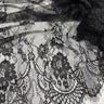 Embroidered Chantilly Lace Fabric with Eyelash Scallop