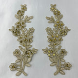 Beaded Floral Lace Applique