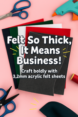 Acrylic Felt Sheets 9x12 3.2mm Thick
