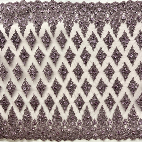 Beaded 3D Floral Lace Mesh