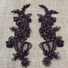 Beaded Corded Floral Lace Applique