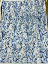 Galaxy Glitter Design Mesh Lace Polyester Fabric - Glitter Galaxy Pattern, 52-54" Width (1 Yard)
