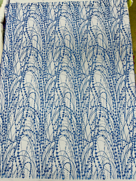 Galaxy Glitter Design Mesh Lace Polyester Fabric - Glitter Galaxy Pattern, 52-54" Width (1 Yard)