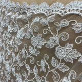 Beaded Corded Floral Bridal Lace