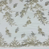 Beaded Lace Embroidered Mesh Gold Silver