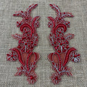 Beaded Corded Floral Lace Applique