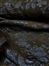Brocade Jacquard Navy Blue Metallic Floral